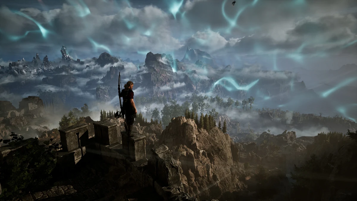 Screenshot ufficiale Steam di Gothic 1 Remake con paesaggio montano e rovine di pietra